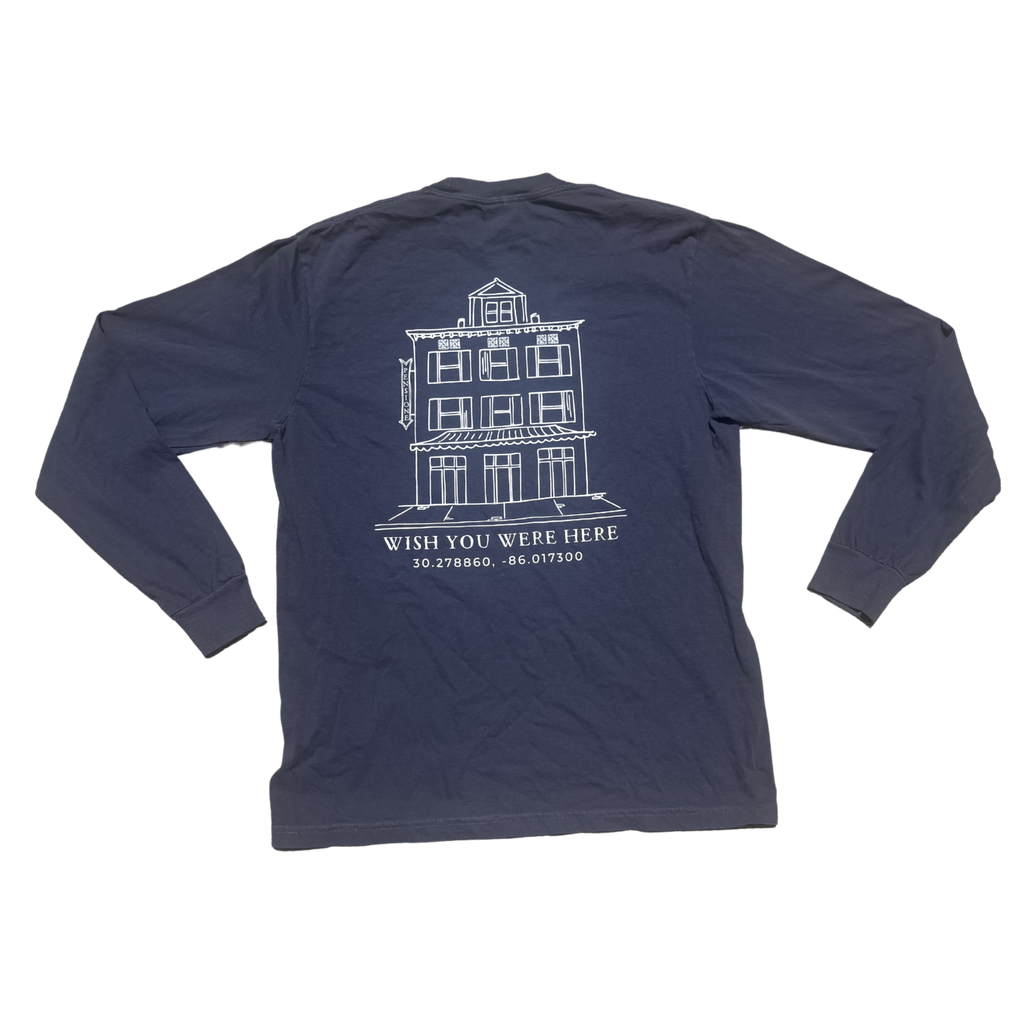 Wish You Were Here Classic Long Sleeve Shirt - Navy