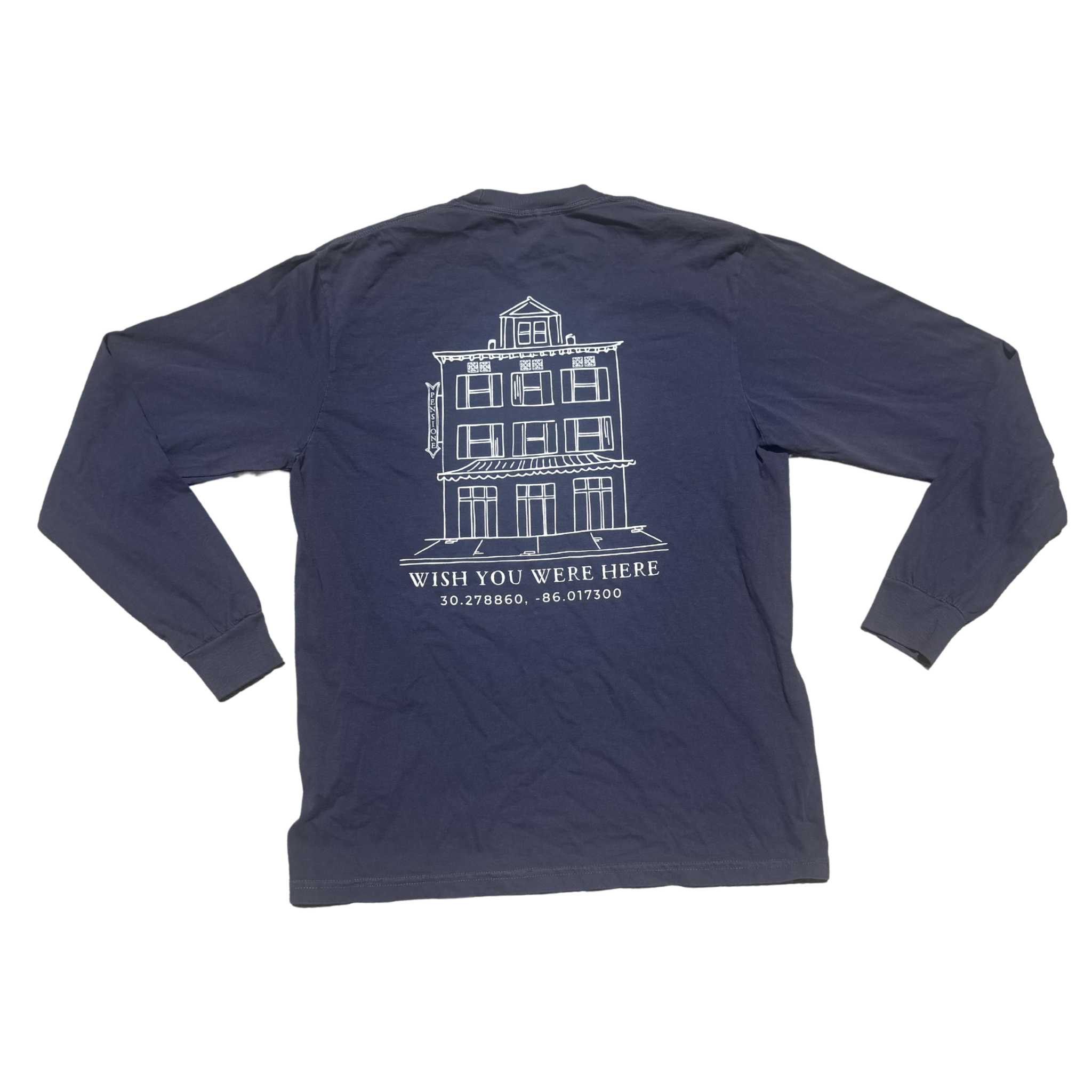 Wish You Were Here Classic Long Sleeve Shirt - Navy